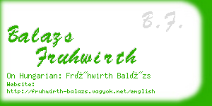 balazs fruhwirth business card