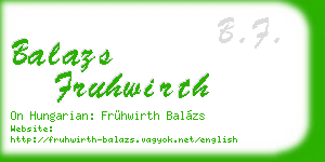 balazs fruhwirth business card